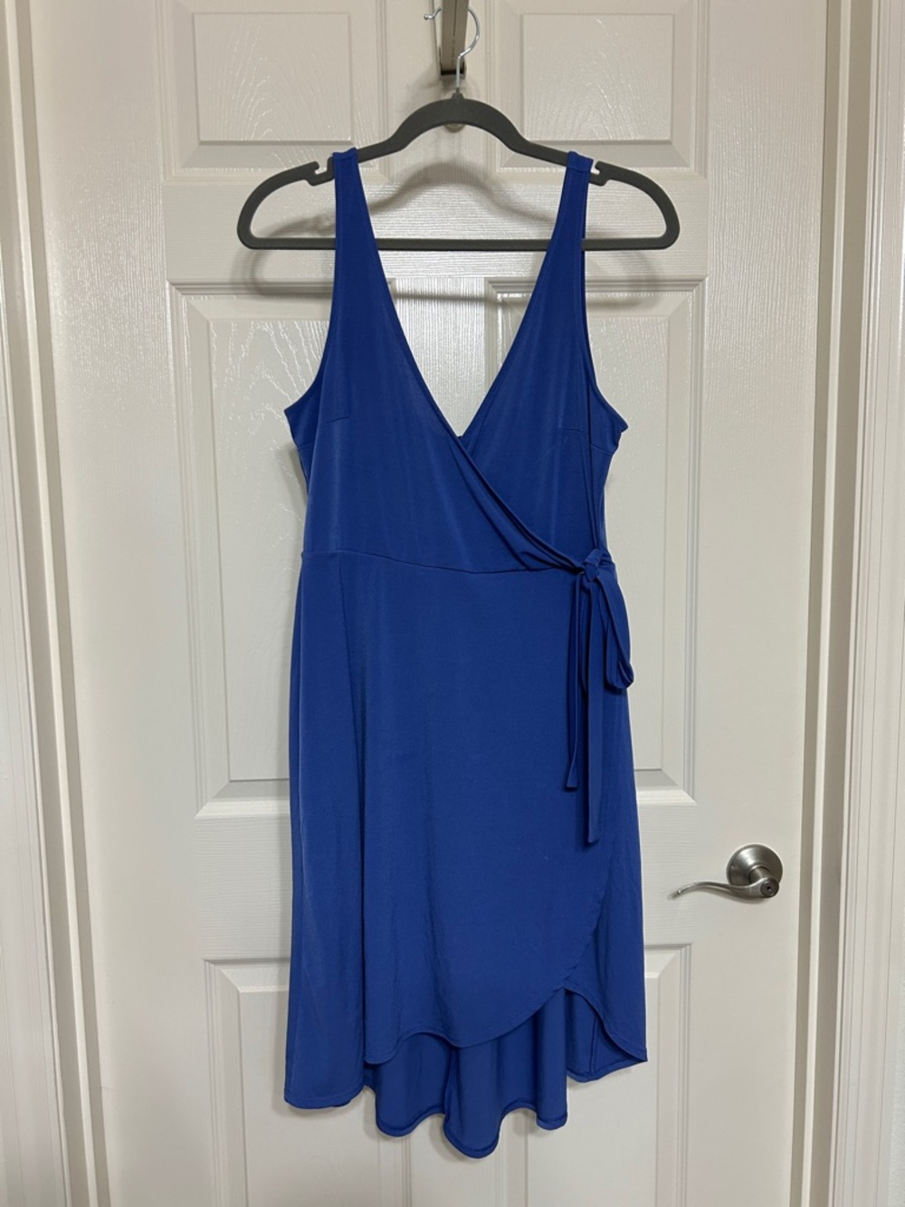 Express Royal Blue Faux Wrap High-Low Dress Summer Beach Cover up M-L